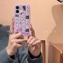Sanrio Sanrio Cartoon Kurome Hello Kitty Creative Stereo Keyboard Phone Case Anti-Drop Apple Soft Case 13promax Phone Case 15 Protective Case 14 Cute 16 (Single Phone Case)