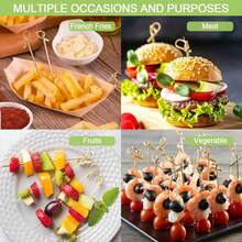 200 件/套 12 厘米青花瓷图案水果串，装饰签，适用于派对、生日、婚礼、户外场合 - 青碧色 - 查看 4