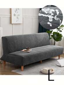 Waterproof Sofa Bed Covers Stretch Jacquard Without Armrest Couch Covers For Sofa Slipcovers Furniture Covers, Turquoise, 1pc