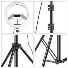 12/14 Inch USB Selfie LED Light Shooting + Desktop Tripod For IPhone Android, (Warm Color/Cold Color/Normal) Suitable For Live Makeup Vlog, Photography Accessories, Summer Gift - Black - View 2