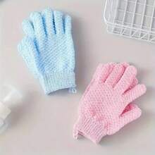 1 Stück Exfoliierender Duschhandschuh, verstärkter fünffinger einfarbiger Schlamm-Schrubber, schmerzfreier grauer Schrubber für Zuhause mit doppelter Schicht, verstärkter Duschhandschuh fünffinger Badetuch Schrubber, exfolierender Schlammpeeling-Rückenreiniger und -Massageschrubber, Körperpeeling, entfernt abgestorbene Haut und Pflegetrockene Haut Werkzeug, Reinigungswerkzeug für die Haut