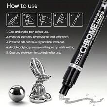 Chrome Mirror Marker Pen,Silver/Golden/Copper, Metal Reflective Marker, Chrome-Plated Mirror Effect Marker, 2mm Pen Tip,Quick Drying And Waterproof, Suitable For Rocks, Walls, Cups, Ceramics And Glass Crafts,Ideal For Painting, Graffiti, Highlight Markings And Crafts DIY Back To School