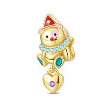 1 pieza Colgante de plata con plateado de la serie del parque de atracciones del circo, que incluye un lindo péndulo de noria, carrusel, mono, globo aerostático, oso, ardilla y payaso, adecuado para pulseras DIY y joyería de mujer