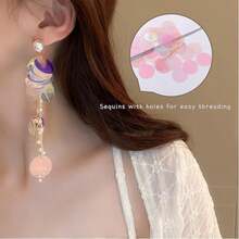 亮片亮片10毫米平圆边孔散片1厘米用于工艺品舞蹈首饰吊坠饰婚礼缝纫配件20克400件 - 彩色 - 查看 11