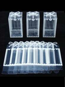 10 Piezas/Paquete Caja de embalaje transparente de PVC para Día de San Valentín, boda, cumpleaños, evento, caja de regalo transparente, Navidad, Día de San Valentín