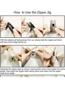 1pc Zipper Jig Tool Stainless Steel Zipper Jig Slider Quick Zipper Jig Sliders For Zipper Pulls, Stainess Steel Zipper Installing Tool For Pants, Dresses