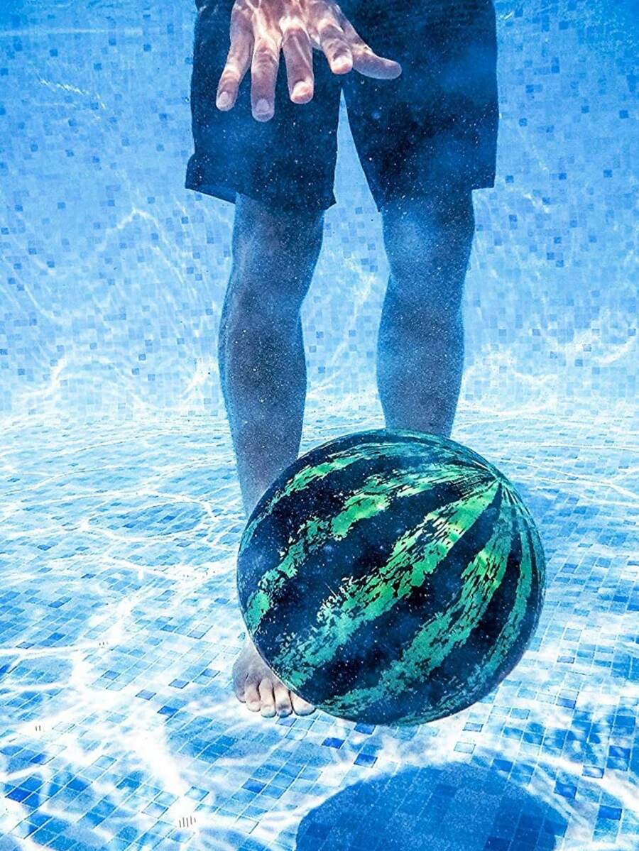 1 pieza Balón inflable de playa con diseño arcoíris con forma de sandía, para fiestas y playa - Multicolor - Ver 1