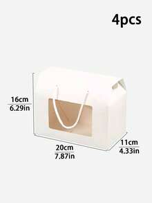 4 件/8 件大号白色手持开窗礼品盒，小号黑面包/糕点/马卡龙/糖果/饼干盒，适用于生日礼物、派对礼物、婚礼、零食包装 - 彩色 - 查看 15