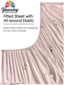 Juego de sábanas de 4 piezas con estampado de flores rosas y hojas verdes, compuesto por: 1 sábana ajustable, 1 sábana plana, 2 fundas de almohada (sin incluir el relleno). Juego de sábanas de lujo con bolsillo profundo de hasta 11,8 pulgadas para cama King, Queen, Full o Twin, suave, transpirable y antiarrugas, perfecto para un sueño reparador. Estilo de hotel de lujo, ideal como regalo para mamá, papá, amigos o para la habitación del estudiante. - Rosa - Ver 6