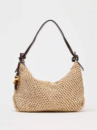 Casual Hobos Straw Bag Vintage Woven Women Shoulder Bags Designer Handmade Summer Beach Bag