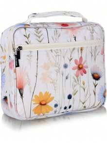 Large Bible Covers For Women 11x9x3inch Extra Large Bible Cover Case For Girls White Floral Bible Cover With Strap Pockets Zipper Waterproof Thick XL Study Bible Carrying Case Flower Bible Bag - White - View 9