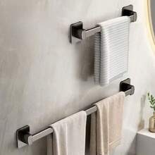 Heart-Shaped No-Drill Towel Rack, Wall-Mounted Storage Rack, Bathroom Accessories Wall-Mounted Towel Bar, Bathroom Vanity Storage Hanger, Slipper Rack, Slipper Storage Rack, Suitable For Home Decor, Bathroom Decor, Kitchen Accessories, Easy Installation Without Damaging Walls - Black Heart-shaped Base - View 8