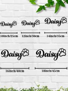 1件定制爪印金属铭牌，可个性化定制，适用于宠物家居装饰、送给狗爸狗妈的生日礼物、宠物纪念礼物、金属狗狗墙饰，室内外皆宜，可用于客厅、花园、露台等场所。 - 黑色 - 查看 7