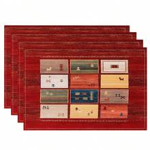 1/4/6/8/12 piezas, manteles de lino impresos lavables, almohadillas protectoras para mesa para interiores y exteriores, adecuadas para fiestas, fiestas y mesas de cocina