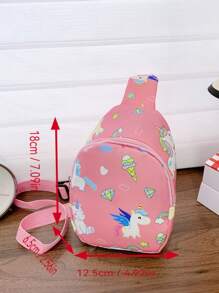 Bolsa para niños y niñas, bolsa cruzada de monedas con diseño de dibujos animados, mochila pequeña casual al aire libre para el pecho, para lápiz labial, brochas, cuidado de la piel, teléfono móvil, monedas, artículos pequeños