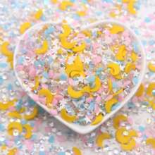 20g/Peça Fatias de Argila Polimérica Mistas Com Vários Estilos: Nuvens Simuladas, Flocos de Neve, Corações, Laços e Estrelas. Ideais para Decorações Criativas, Acessórios de Joias DIY e Preenchedores.