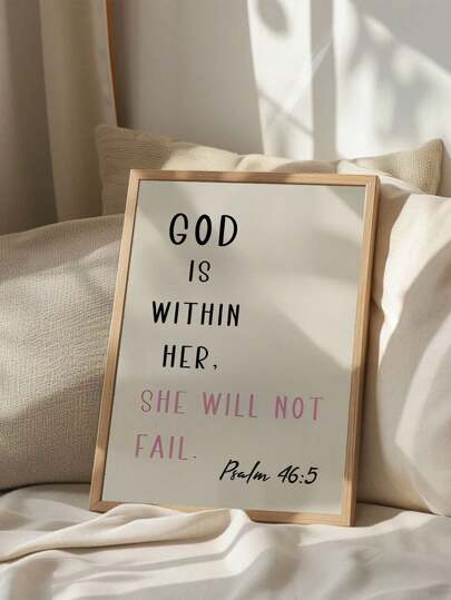 1pc Girly Christian Wall Art Picture Pink Bible Verse Canvas Prints Paintings Scripture Poster Aesthetic Christian Faith Decor For Bedroom, Living Room,Apartment ,Dorm Wall Decor Gift For Her Unframed