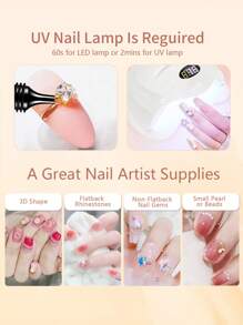 GLOZ 35ML 3D Sculpting Gel Nail Glue For Nail Designs And DIY Nail Art - Clear Gel Polish For Drawing, Molding, Sculpture And Decoration With Nail Rubbing Strips