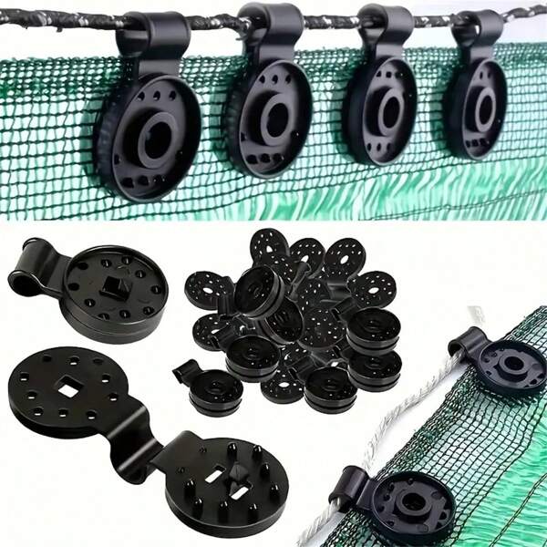 10/20/50 Stück schwarze Sonnenschutzclips - PVC Kunststoff, verschiedene Größen, mit rundem Seilring, perfekt für Sonnenschutznetze, Hofwände, Garten Textilien und Sonnenschutzvorrichtungen | Multifunktionale wasserdichte Clips, Sonnenschutznetzbefestigungen | runder Seilring | sicheres Festziehen