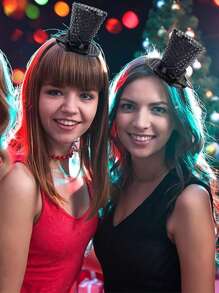 1 Stück Mini-Zylinder Haarband mit Pailletten, Teepartei Kopfputz, Fascinator, 1920er Jahre Gatsby Party Kostüm Accessoire für Frauen, Damen, Mädchen, Winzige Hüte, Mini Kappe, Derby Hut