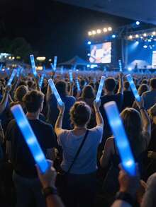 20pcs LED Light Sticks For Parties, Weddings, Birthdays, Christmas & Halloween - 3 Flashing Modes, Battery-Powered, Perfect For Creating A Vibrant Party Atmosphere, Celebration Essentials | Glowing Accessories | Functional Lighting (Flattened But Can Bounce Back, Please Do Not Purchase If You Mind) - 藍色 - 查看 4