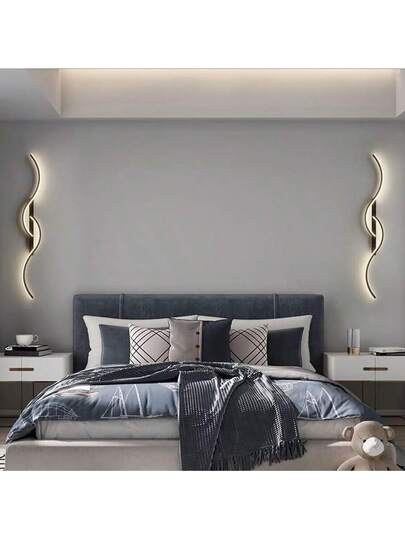 1pc LED Rechargeable Wand Light, Remote Control Dimming, Easy Installation Semi Flush Mount Hardware, Ambient Lighting 60/80cm Aluminum, 5V2A 4000mAh Bedroom Kitchen Corridor Staircase Villa Restaurant Verlichting Fixture view 9