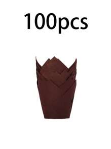 50 pezzi/100 pezzi Pirottini da forno a forma di tulipano, adatti per caffè, in colori naturali, bianchi, rosa, antigrasso, ideali per forniture per feste di ogni occasione