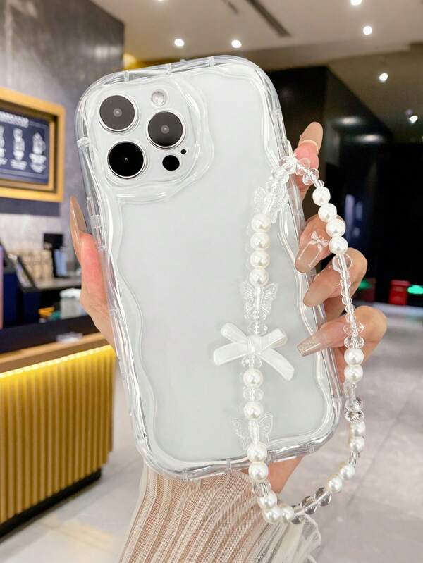 Correa de decoración de cadena con textura transparente y minimalista, compatible con la serie de teléfonos móviles Galaxy, como Galaxy S23, S24, S25, S24 Plus, S25 Plus, A54, A34, A26, A13 4G, A22, A21S, A51 4G, A52, S22 Ultra, A33 5G, y también compatible con la serie y Redmi