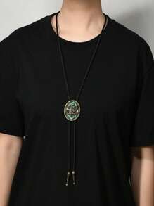 1pc Retro Alloy Eagle/Bowtie Print/Cicada Decor Sweater Chain, Unique Individual Style Casual Decorative Accessories Suitable For Daily Wear, Men
