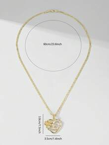 1 件 2025 新款防过敏铜镶嵌锆石信仰心象成人礼物 15 数字吊坠项链，适合圣诞节/感恩节/万圣节/母亲节/情人节情侣/朋友/教父母礼物，天主教初次圣餐，日常节日佩戴祈祷 - 金黃色 - 查看 7