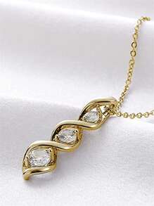 1 Pc Romantic Cubic Zirconia Necklace Pendant For Women For Valentine's Day Gift Engagement Anniversary Party Jewelry