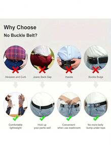 1pc Elastic Waist Belt Adjustable No Buckle Belt For Jeans Pants Invisible Stretch Belts For Women & Men,Slimming Waistband - Buckle-Free Comfort, Adjustable & Elastic, Perfect For Jeans And Pants - Enhance Your Silhouette,Vintage Elastic Belt – No-Buckle, Invisible Fit For Men & Women, Comfort Stretch, Universal Size