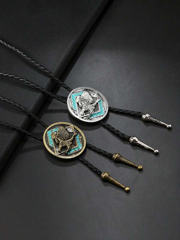 1pc Retro Alloy Eagle/Bowtie Print/Cicada Decor Sweater Chain, Unique Individual Style Casual Decorative Accessories Suitable For Daily Wear, Men