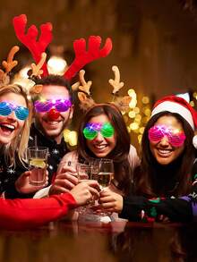 12 PCS LED Glasses, (Blinds LED Glasses Length 16.5cm/6.5in Width 5.4cm/2.2in) Luminous Party Supplies 5 Colors 3 Light Modes Constant Flash Intermittent Flash Rapid Flash Luminous Glasses Toys Party Supplies Suitable For Adults Luminous Glasses Are Very Suitable For Festivals Birthday Easter Parties Glow Sticks Glasses Sunglasses Wedding Role Play Christmas Nightclubs (Colors Sent Randomly) - 彩色 - 查看 9