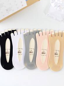 1 Pair Fashionable Daily Casual - Comfortable, Elegant, Charming, Minimalist, Breathable Moisture-Wicking Soft Fabric Open Toe Ankle Socks, Suitable For Spring/Summer/Autumn, For Valentine's Day & Mother's Day Gifts - Multicolor - View 4