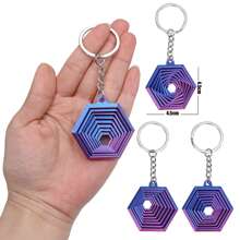 Breloc cu inel de decompresie hexagonal geometric imprimat 3D, vârfurile degetelor în formă geometrică se pot transforma și transforma liber jucărie de decompresie portabilă