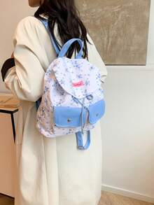 Mochila de lona con gran capacidad, elegante y versátil - Azul - Ver 8