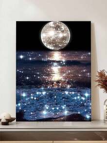 DIY 5D Moon Art Diamond Painting Kit On The Round Fully Diamond Sea Ideal For Home Leisure And Wall Decor 11.8x15.7 (Inch) Diamond Painting - 彩色 - 查看 5