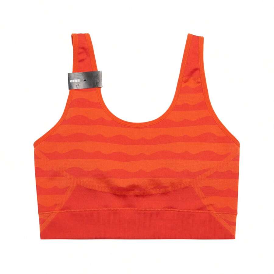 Adidas Women's Everyday Striped Sports Bra - Red - View 1