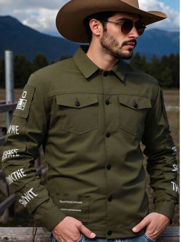 Men's Casual Lapel Utility Jacket, Autumn/Winter