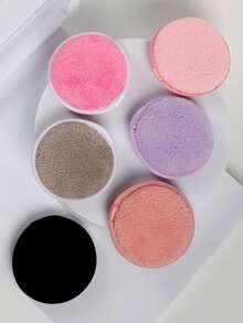 5/10/15/20片可重复使用卸妆棉，颜色随机，双面可水洗卸妆巾，面部和皮肤护理柔软圆形海绵清洁垫，用于去除浓妆和面部床上用品，适合所有肤质