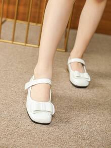 Girls Kids High Heel Shoes, Adorable White Formal Dress Shoes For Little Girls - White - View 4