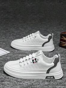 Zapatos de hombre. Cómodos zapatos planos para hombre. Elegantes y versátiles zapatillas deportivas casuales para hombre. Diseño con cordones, punta redonda. Suela antideslizante. Ideales para diversas ocasiones como la universidad, vacaciones, la oficina, el hogar, el gimnasio y actividades al aire libre. - Gris - Ver 2