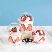 10pcs/20pcs/30pcs 250ml/360ml/500ml Round Mousse Cups With Lids, Dessert And Party Food Containers, Covered Food Containers Suitable For Desserts, Cakes, Fruits, Living Room, Kitchen And Office, Wedding, Party, Birthday, Holiday And Party Supplies