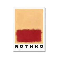 1 件/3 件墙面艺术海报可选框架复古斯堪的纳维亚现代墙面艺术马克·罗斯科抽象彩色高清帆布海报印刷品家居卧室客厅装饰