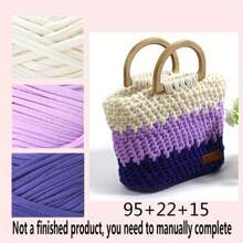 300g/90m 100% Fil de t-shirt en polyester, tissu élastique pour les chemises au crochet, fil de tissage épais fait main, utilisé pour le crochetage de sacs/paniers/tapis, la décoration d'intérieur, les artisanat fait main (les produits de crochet finis doivent être faits à la main)