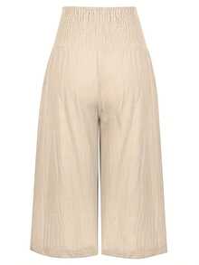 Quần lửng 3/4 thoải mái kiểu Âu & Mỹ dành cho nữ, thích hợp cho mùa hè. - Màu be - Xem 2