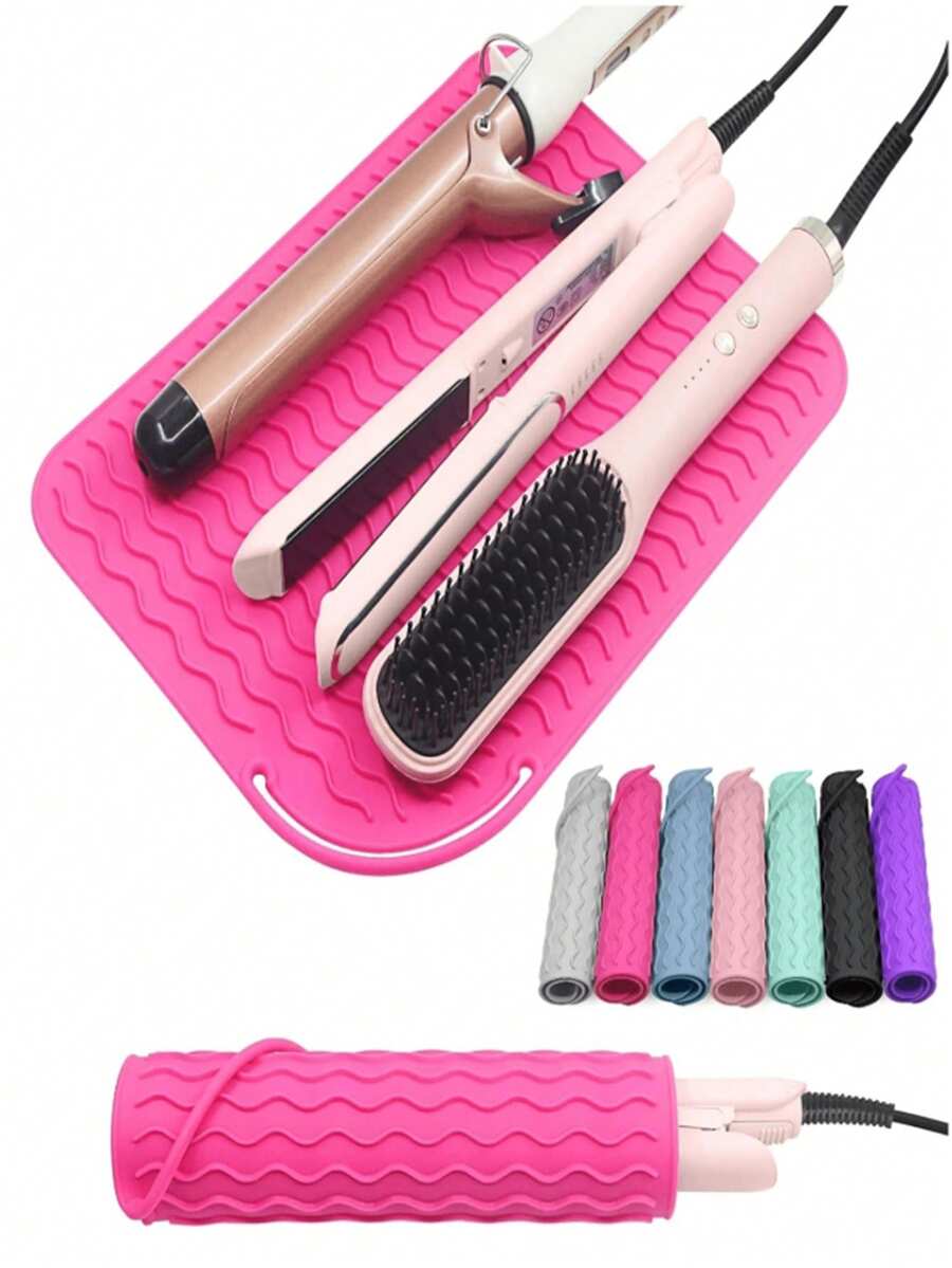 1pc Heat-Resistant Silicone Mat Cover, Portable Travel Mat Cover, Suitable For Salon, Beauty, Travel Essentials,For Holiday Beach, Bathroom Collection, Bedroom Collection, Large Capacity ,Makeup Bag