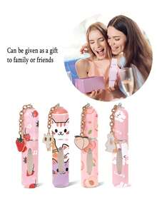 1/3 件可爱印花底部香水喷雾瓶，带防尘盖和可爱吊坠，细雾化妆品瓶，可重复使用，便携式迷你喷雾瓶，适合夏季旅行，多种图案可选，适用于 5ml，适合家人和朋友的生日/节日礼物