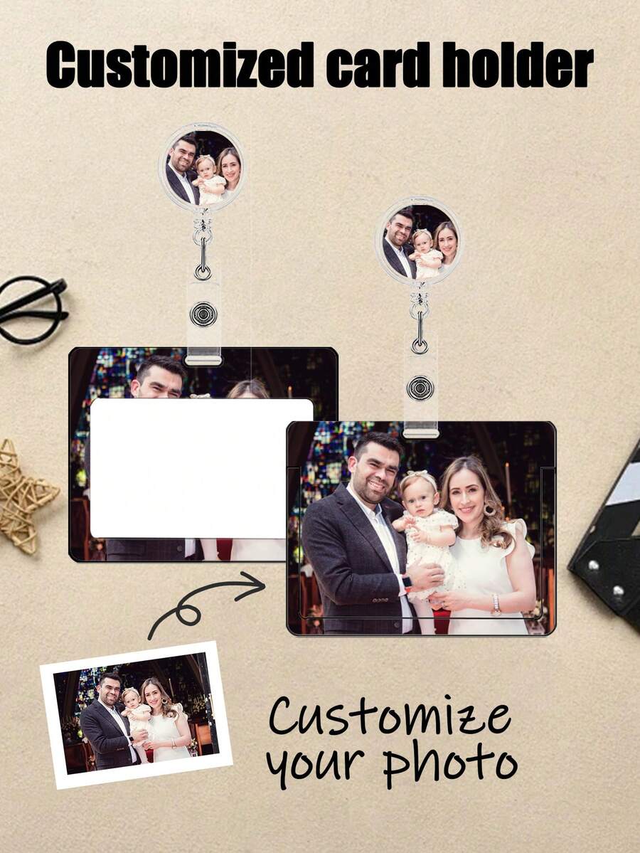 1pc Customized Easy Snap Card Holder, Dual-Sided Customizable Image | DIY Card Holder | Personalized Card Holder | Couple Card Holder | Customized Gift | Customized Work Card Holder | Customized Campus Card Holder | Student Card Holder | Customized Transit Card Holder | Anime Character Card Holder | Game Card Holder | Idol Card Holder